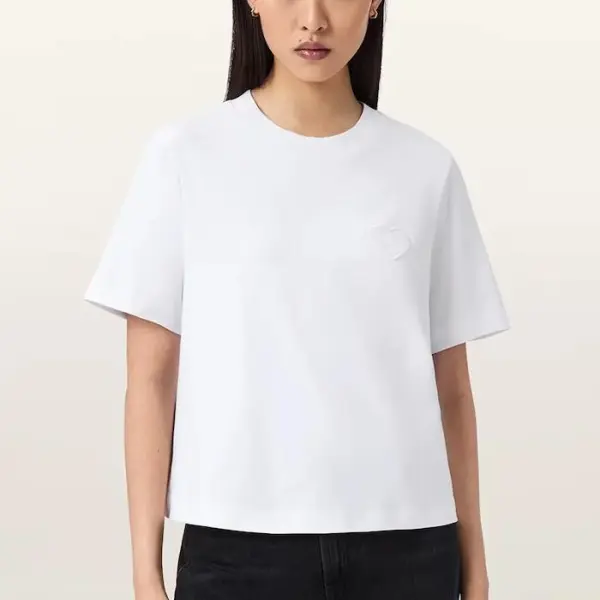 Tricou Avelle pentru femei din bumbac alb lejer - Alb