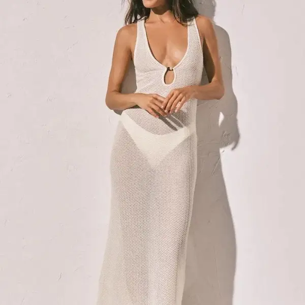 Rochie Avelle de vară bej simplă - Bej